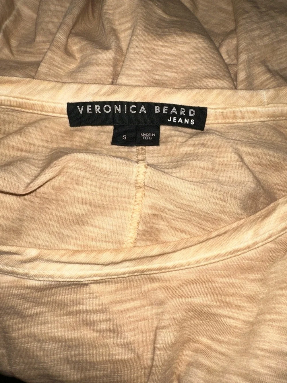 Veronica Beard Light Beige Flutter Sleeve Tee - Picture 4 of 5